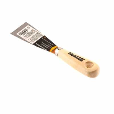 Шпательная лопатка из углеродистой стали, 40 мм, деревянная ручка Sparta Шпатели лопатки фото, изображение